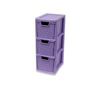 ELMORA'Z 3 Drawer Plastic Storage Organizer Medium Tower Unit Chest of Storage for Bedroom Kitchen Office Cosmetics Stationary Use Rattan Lalic