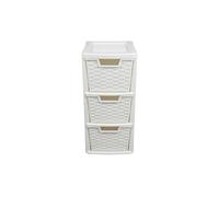 ELMORA'Z Drawer Plastic Storage Organizer Medium Tower Unit Chest Of Storage For Bedroom Kitchen Office Cosmetics Stationary Use Storage Drawer Table Tower Unit (Rattan White)