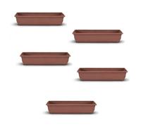 ELMORA'Z Plastic Garden Trough Planter 60CM Long Flower Box Pot for Herbs, Plants & Vegetables Indoor Outdoor Window Sill Patio Planter Terracotta