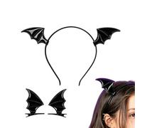 Elmsley Halloween Costume Accessories,Red Dragon Wings Headband & Hair Clips Set,Bat Ears Headband,Halloween Devil Wings Headband,Women Men,for Cosplayer Party