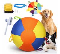 ELMVAR Calming Jumbo Ball For Dogs, 10/18/22" Giant Herding Ball With Handle Cover & Pump, Thickened Tear Inflatable Big Ball For Dogs & Horses Outdoor Play & Exercise (3 Color, 55cm/22in)