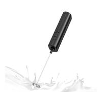 ELMWAY Compact Handheld Electric Milk Frother - Battery Operated Electric Whisk & Mixer for Coffee, Latte & Matcha, Portable and Easy to Use (2 × AA Batteries Required) - Black