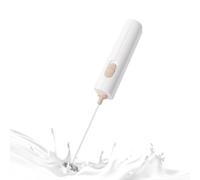 ELMWAY Compact Handheld Milk Frother by ELMWAY - Battery Operated Electric Whisk & Mixer for Coffee, Latte & Matcha, Portable and Easy to Use (2 × AA Batteries Required) - White