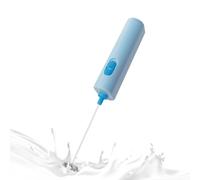 ELMWAY Compact Handheld Milk Frother by ELMWAY - Battery Operated Electric Whisk & Mixer for Coffee, Latte & Matcha, Portable and Easy to Use (2 × AA Batteries Required) - Blue