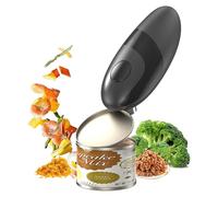ELMWAY Electric Can Opener - Battery Operated One-Touch Tin Opener, Press to Start & Stop, Smooth Edge, Portable & Easy Operation - Black (4 x AA Not Included)