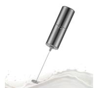 ELMWAY Electric Milk Frother - Battery Operated Handheld Foam Maker, Brushed Stainless Steel Body, Sleek Design for Kitchen & Everyday Use, No Stand, Gunmetal Finish