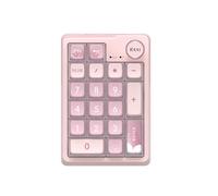 ELMWAY KZZI K20 Wireless Mechanical Number Pad - Rechargeable Tri-Mode Numeric Keypad (Bluetooth/2.4G/USB-C), RGB Backlight, Aluminum Knob & Hot-Swappable - Sakura Pink