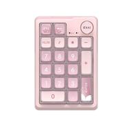 ELMWAY KZZI K20 Wireless Mechanical Number Pad - Rechargeable Tri-Mode Numeric Keypad (Bluetooth/2.4G/USB-C), RGB Backlight, Aluminum Knob & Hot-Swappable - Sakura Pink