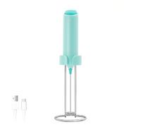 ELMWAY Rechargeable Milk Frother - Handheld Electric Whisk for Coffee, Latte & Matcha, Ergonomic Grip with Charging Stand or Wall Mount Holder - Green