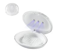 ELMWAY Shell-Design UV Retainer Sanitizer Case - Rechargeable UVC Cleaner with Transparent Dual-Layer Shell & Hidden Magnetic Closure for Braces, Aligners, Mouth Guard & Night Guard - White