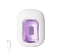 ELMWAY STB-047A Toothbrush Sanitizer with Dual UVC LED Lamps - 2× Sterilization for a Cleaner Brush, Clear Window, Optional Wall-Mount or Portable Holder, Fits Most Brush Heads (White)