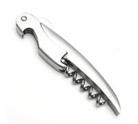 ELMWAY VinoLux Series All-Stainless Steel Waiter’s Friend Corkscrew - Precision-Crafted Manual Wine Opener with Serrated Foil Cutter & Bottle Opener, Polished Finish & Fabric Pouch