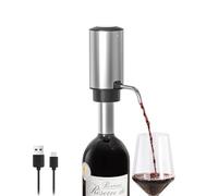 ELMWAY VinoLux Series Electric Wine Aerator Pourer - Rechargeable Wine Dispenser, Enhances Flavor & Aroma with Smooth Pouring, for Home, Parties & Gift for Wine Lovers - Stainless Steel