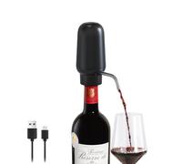 ELMWAY VinoLux Series Rechargeable Wine Aerator & Dispenser - Electric Wine Pourer with Black Finish, Improves Aroma & Pour Control - for Home Use, Gatherings & Wine Lovers