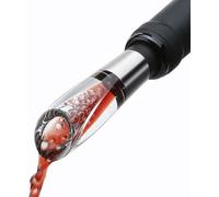 ELMWAY VinoLux Series Upgraded Wine Aerator Pourer - for Cork & Screw Cap Bottles, Enhances Wine Flavor & Aroma with Drip-Free Pour, Elegant Stainless Steel Accent, for Wine Lover - Silver