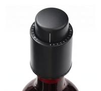 ELMWAY VinoLux Series Vacuum Wine Stopper - Reusable Wine Preserver with Date Marker & Silicone Seal, Fits Standard Bottles, Keeps Wine Fresh up to 7 Days - Black