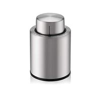 ELMWAY VinoLux Series Vacuum Wine Stopper - Reusable Wine Preserver with Date Marker, Stainless Steel Shell & Silicone Seal, Fits Standard Bottles, Keeps Wine Fresh up to 7 Days - Silver