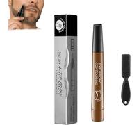 Elmyse Beard Filling Pen,Waterproof Beard Filling Pen Kit with Beard Brush,Beard Pencil Filler for Men,Shape & Define Your Beard,Beard Pen for Men,Long-Lasting with Natural Results (Light Brown)