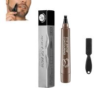 Elmyse Beard Filling Pen,Waterproof Beard Filling Pen Kit with Beard Brush,Beard Pencil Filler for Men,Shape & Define Your Beard,Beard Pen for Men,Long-Lasting with Natural Results (Dark Brown)