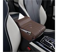 ELNas Car Center Console Armrest Pillow for Nissan DayZ Roox/Gloria Cedric/GTR GT-R, Auto Center Console Pad Leather Arm Rest Protector Cushion,Brown