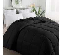 ELNIDO QUEEN® All-Season Black Down Alternative Quilted Comforter- Corner Duvet Tabs-Machine Washable-Duvet Insert or Stand-Alone Lightweight Comforter-Queen Size(88×92 Inch)