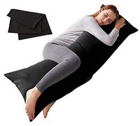 ELNIDO QUEEN Body Pillow with Pillowcase-Soft Long Bed Pillow for Adults-Breathable Full Body Pillow Insert for Sleeping,20x54inches-Black