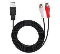 ELNONE 1.5M USB to RCA Cable,5FT USB 2.0 Male to 2 RCA Female Phono AV for TV,PC,Aux Video Cable