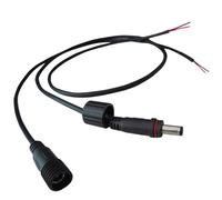 ELNONE 18AWG DC Power 5.5mm x 2.5mm Barrel Male & Female Plug Connector Pigtail, 0.3M/1FT 7A Waterproof DC Power Plug to Bare Wire for Repair Outdoor Power Pigtail Cable