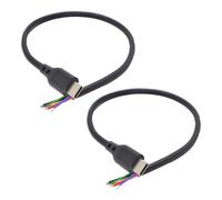 ELNONE 2Pcs 1FT USB C Male 6 Wire PD Fast Charge Power Cable 5A DIY Pigtail