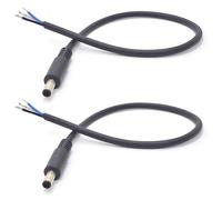 ELNONE 2PCS Laptop DC Power Adapter Cable Pigtail 4.5x3.0mm 1FT/30CM Male Plug to Bare Wire Open End Power 3 Wire Cable for DELL Power Supply Replacement,Repair