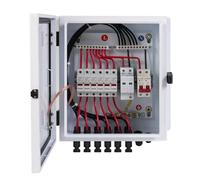 Elnuimex 6 String Metal Solar Combiner Box, PV Combiner Box with 20 Current Fuse, Surge Protective Device & 63A Air Circuit Breaker (6 String) (6 String)