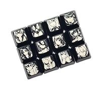 Elnwnnkc 12Key OEM Height Cartoon Translucents Keycaps with Fun Designs for Mechanical Keyboards ABS OEM Keycaps