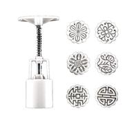 Elnwnnkc 25g Mold With 6pcs Flower Stamps Hand Press Moon Cake Pastry Bakeware Pastry Maker