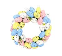 Elnwnnkc 33cm Easter Eggs Wreath Artificial Spring Wreath Easter Garlands Window Door Hanging Ornament Happy Decor Eggs