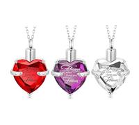 Elnwnnkc 3lots Hearts Shape Keepsakes Pendants Jewelry Funeral Keepsakes Cremation Necklace for Ashes, Unique Memorials Pendants Comfortable Wear Ashes Necklace