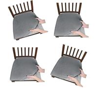 Elnwnnkc 4Pcs Polyester Seat Cover Waterproof Stretch Soft Polyester Blend Spillproof Designs for Home Furniture Spandex Chair Protectors