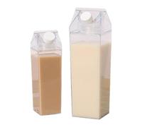 Elnwnnkc 500ML 1000ML Square Drinking Cup PP Construction Clear Designs Spill Resistant Silicone Seal Multiple Scene Household Drinking Vessel