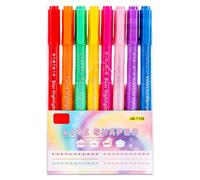 Elnwnnkc 8Pieces Double Ended Art Pens Roller with Floral Curves Tip and Body for Sketching, Writing, Drawing Use Colored Roller Markers