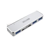 Elnwnnkc Aluminum Type C Port 3 USB Hubs Additionally Tiny Storage Card Reader Functions for Plugs Play Portable for Travel Expansion Hub