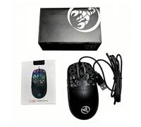 Elnwnnkc AntiSlip Scroll Wheel Corded 3600DPI RGBs Color Lighting 6 Programmable Button for Laptop Desktop Setups
