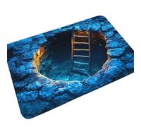 Elnwnnkc Easy to Clean Absorbent Doormat 3D Optical Illusion Styles Cave Stone Pattern Floor Rug for Modern Households Decors Bath Mat