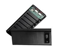 Elnwnnkc Efficient 8x18650 Housing, Black FAST VERSION, Black F | High Capacity Battery Pack Enclosure with Double USB Port for Fast Charging Outdoor Use Easy to Carry