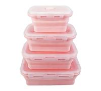 Elnwnnkc Folding Bentos Box Set Spills Proof Easy Cleaning Quick Drying Great for Commuters Students Busy Lifestyles Food Grade Silicones Meal Preps Container