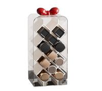 Elnwnnkc Functional See Through Makeup Box with Detachable Sections for Arranged Lipsticks Brushes and Tiny Bottles Stackable Beauty Storage