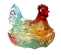 Elnwnnkc Glass Candys Jar Hen on Nest Candy Dish, Cookie Jars Biscuits Food Storage Container Decorative Snacks Bowl Glass Hen Dish