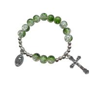 Elnwnnkc Glass Crystal Cross Bracelets Crystal Prayer Beaded Bracelets for Fashionable Woman Present Ckeditor