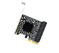 Elnwnnkc High-Speed PCIe3.0 to SATA3 Expansion Card 8-Port SATA3.0 Design, 240TB Total Capacity, Efficient Cooling Ideal for SSDs & HDDs, LED Indicators