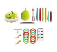 Elnwnnkc Indoor Outdoor Dinosaur Rockets Launching Set for Fun Activity Music Jump Rings Toss Rockets Enhancing Physical Motor Skill Musical Jump Game Toy