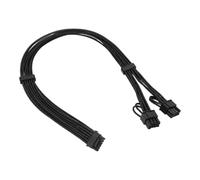 Elnwnnkc Internal PCIe GPU Power Cable, 16Pin to Two 8Pin Braided Adapter with Cable Combs for Desktop Build Maintenance