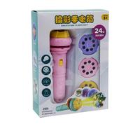 Elnwnnkc Kids Flashlight Projector Toy with Cartoon Images for Cognitive Development Practical Construction Party Gift Educational Learning Flashlight
